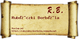 Rubóczki Borbála névjegykártya