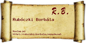 Rubóczki Borbála névjegykártya