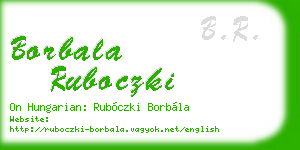 borbala ruboczki business card